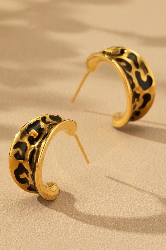 Ella Leopard Hoops